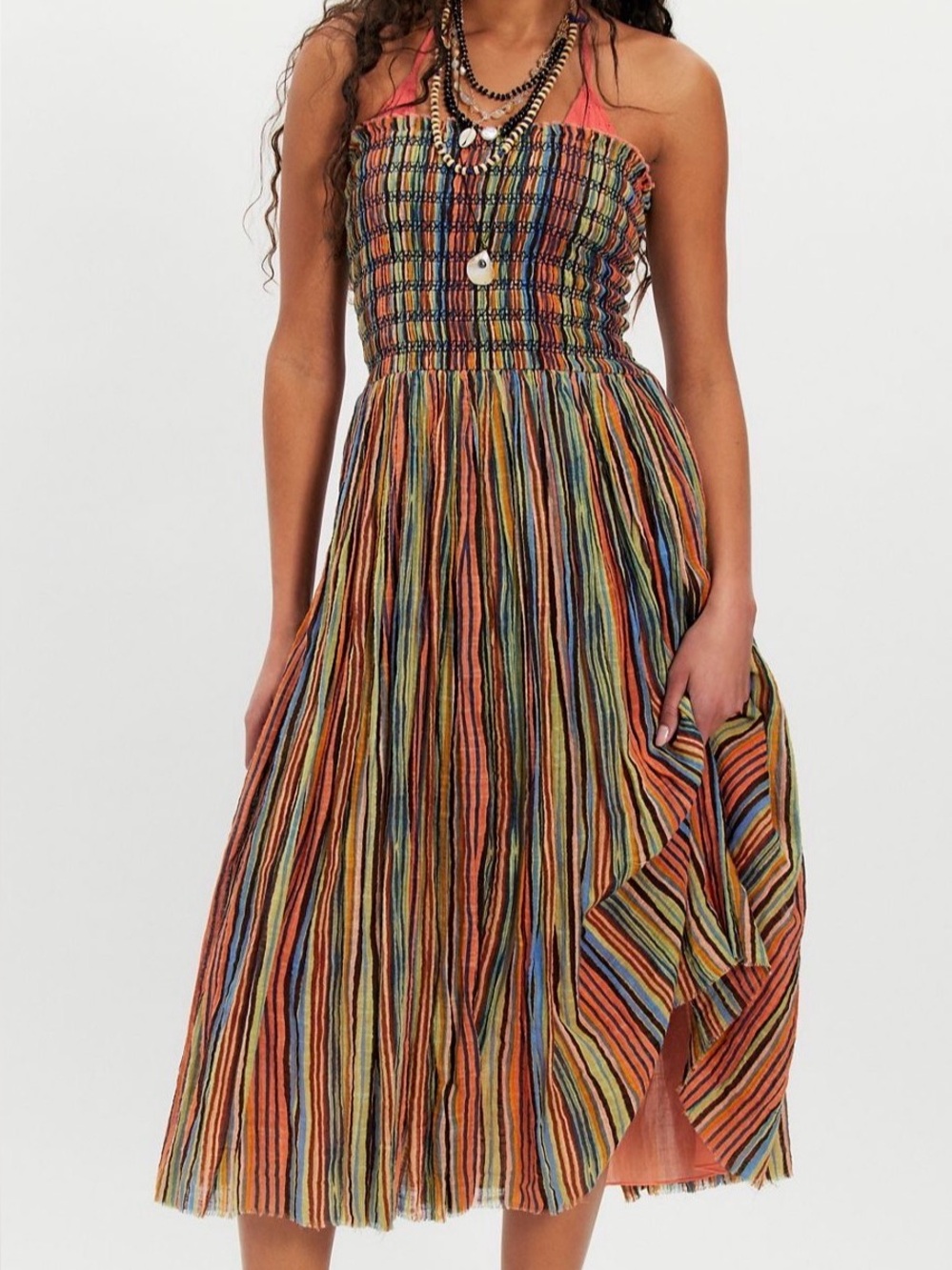 NWOT Free People FP One Ravenna Printed Convertible Maxi Skirt Medium Bohemian